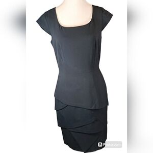 Calvin Klein Black Cap Sleeve Sheath Dress Size 4